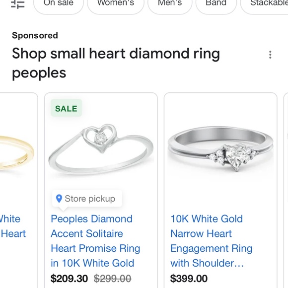 Solitaire accent Diamond heart white gold ring - Picture 6 of 8